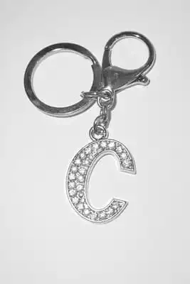 porte-cle lettre C Argent