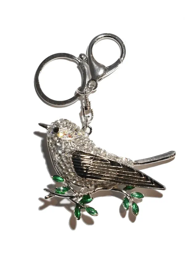 porte-cle oiseau multicolore