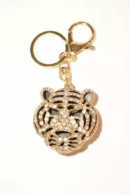 porte-cle tête de tigre multicolore