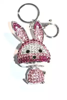 porte-cle lapin multicolore