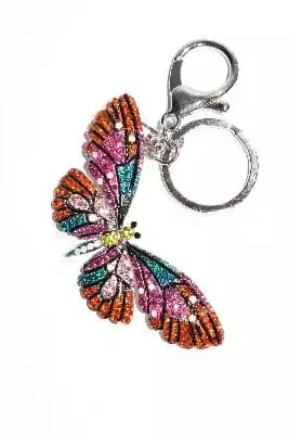 porte-cle papillon multicolore