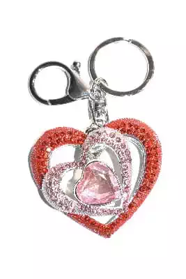 porte-cle Coeur multicolore