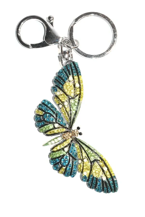 porte-cle papillon multicolore