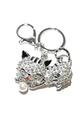 porte-cle chat multicolore