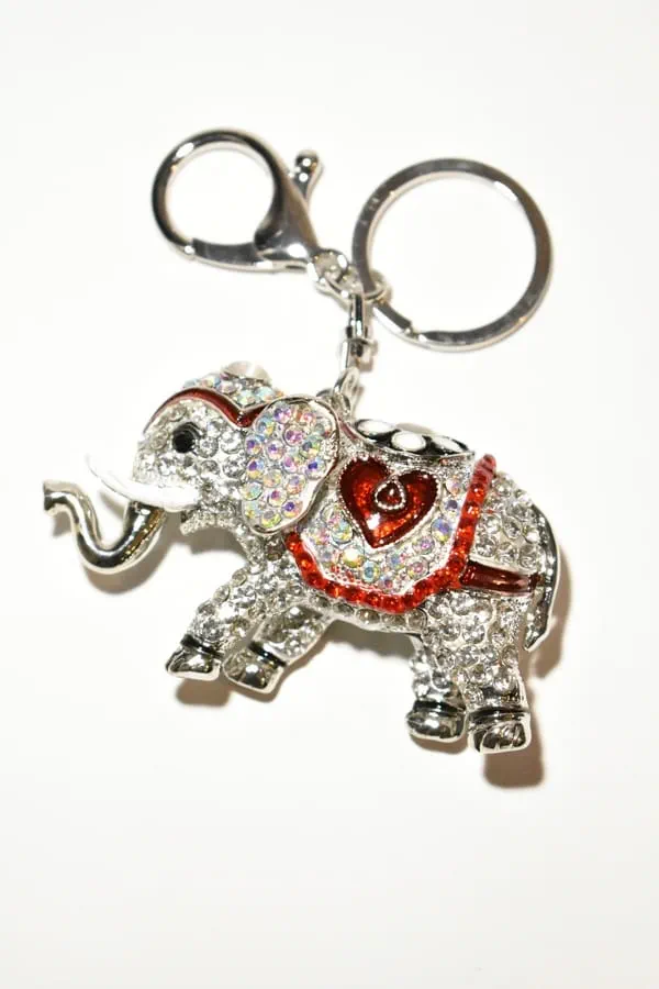 porte-cle éléphant multicolore