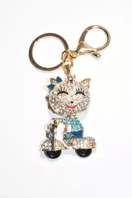 porte-cle chat multicolore