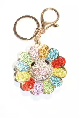 porte-cle fleur multicolore