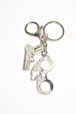 porte-cle menotte flingue multicolore