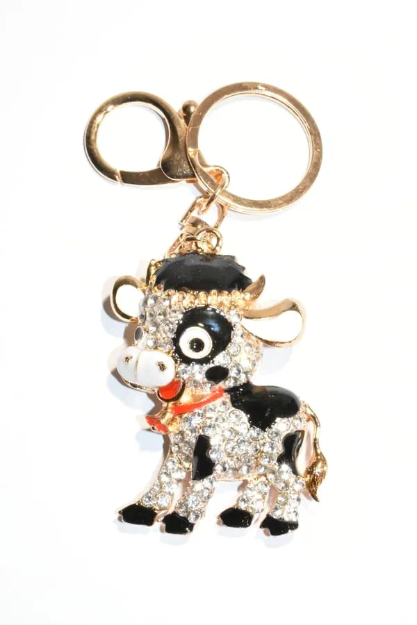 porte-cle vache multicolore