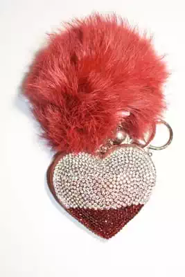 pompon coeur multicolore