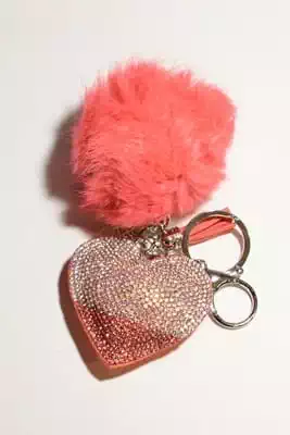 pompon coeur multicolore
