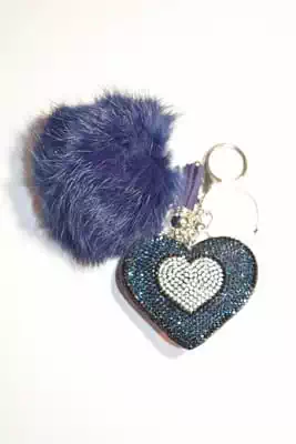 pompon coeur multicolore