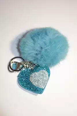 pompon coeur multicolore