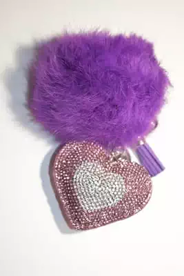 pompon coeur multicolore