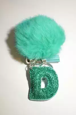 pompon lettre D multicolore