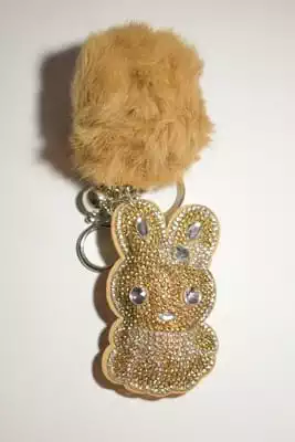 pompon lapin multicolore