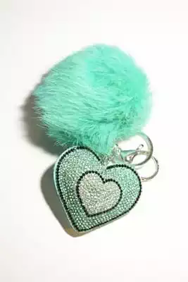 pompon coeur multicolore
